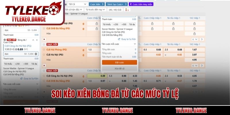 Soi kèo xiên bóng đá từ các mức tỷ lệ
